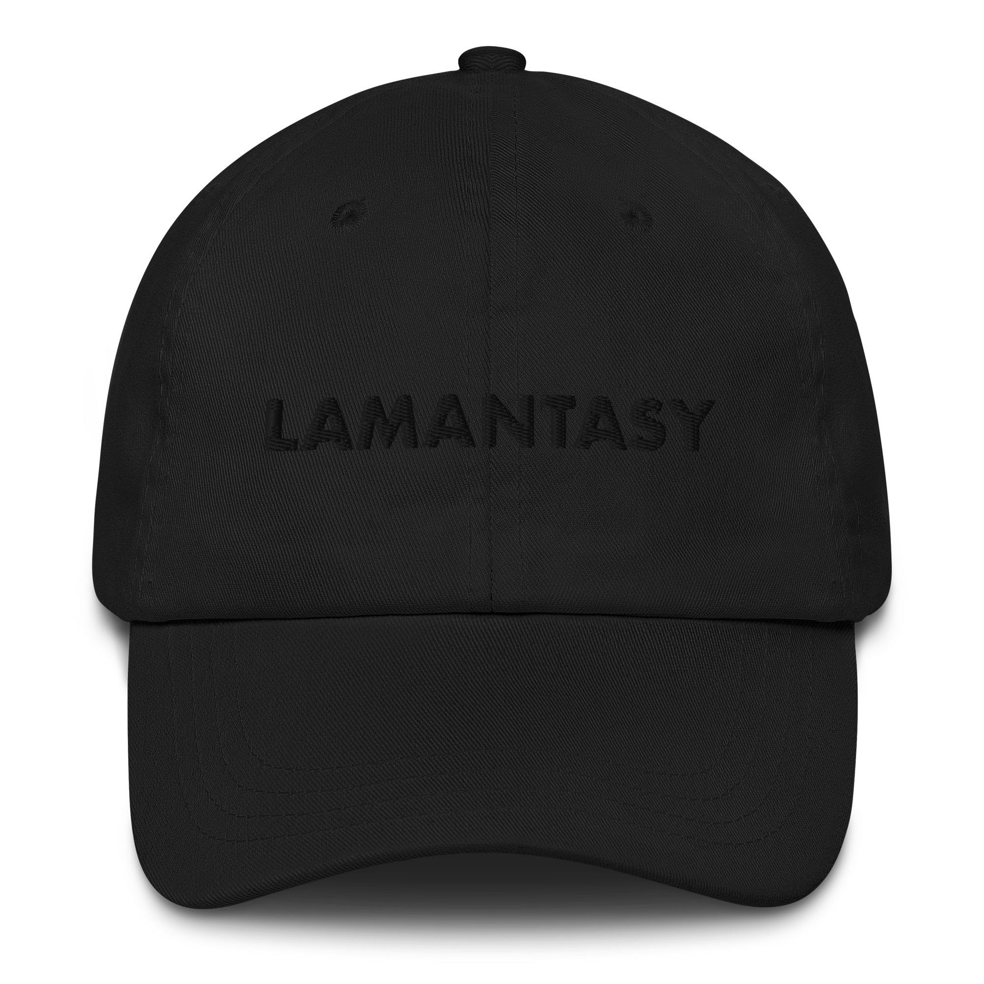 LAMANTASY Black Embroidered Dad Hat